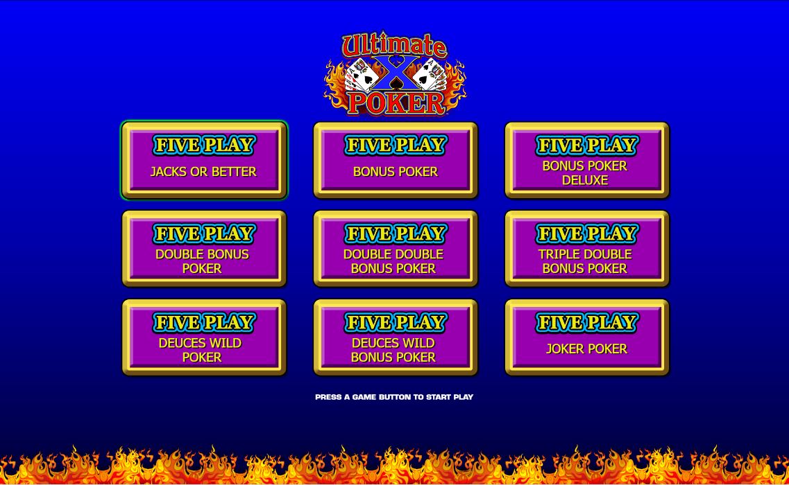 Ultimate X Poker Five Play | Casino Slot Game | Atlantic Lottery